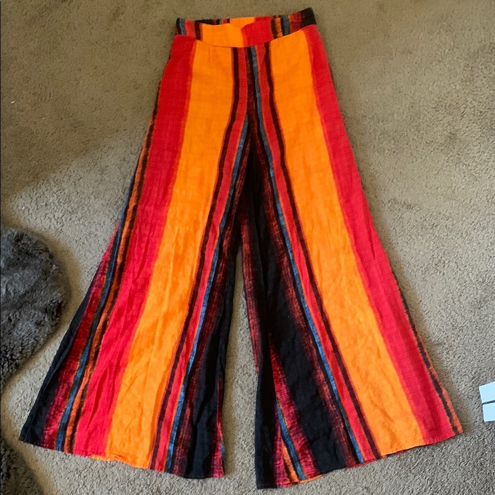 Vibrant Striped Wide-Leg Pants